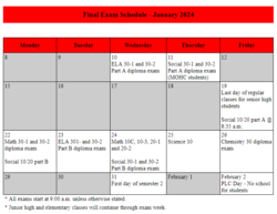 Final Exam Schedule